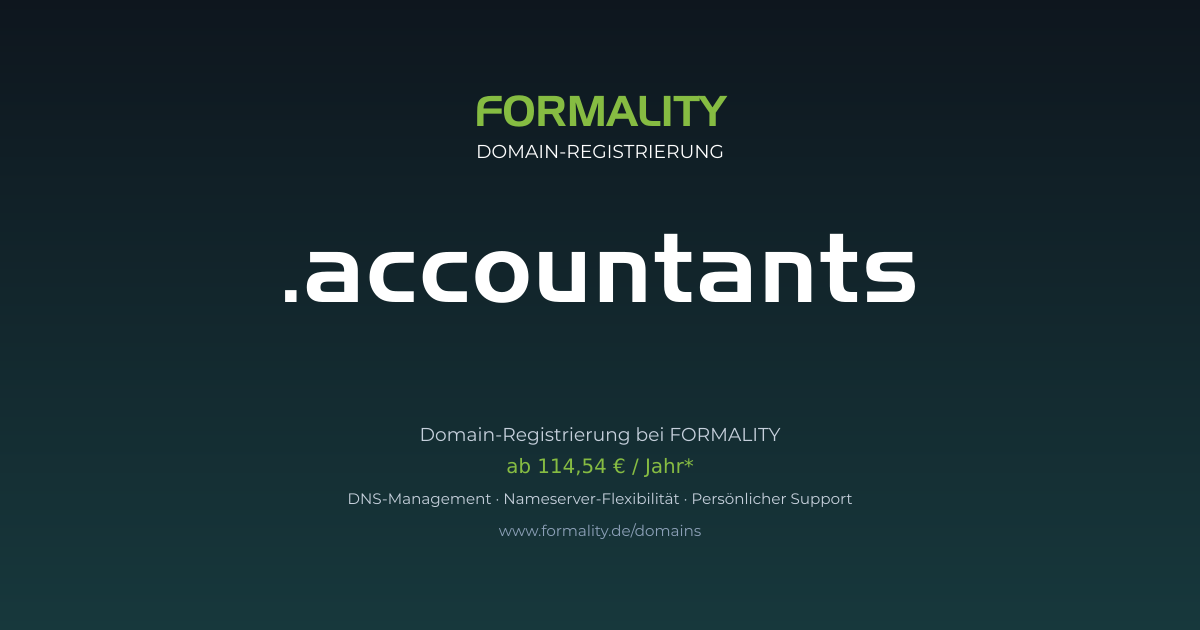.accountants-Domain prüfen & registrieren ab 114,54 €/Jahr | FORMALITY