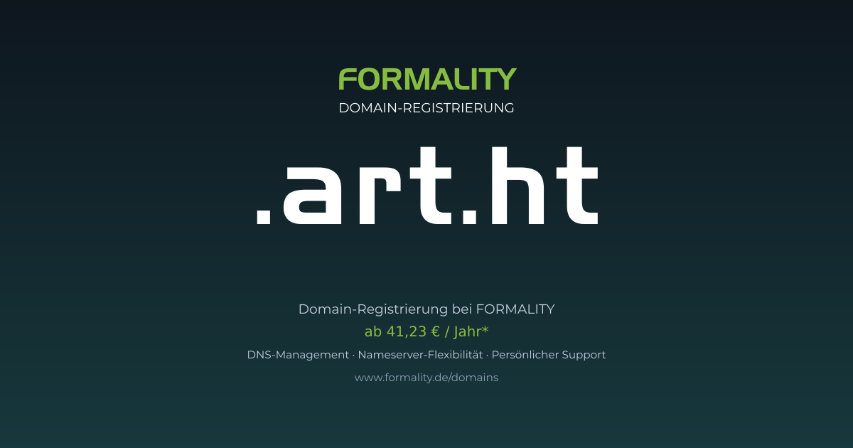 .art.ht-Domain ab 41,23 € pro Jahr registrieren