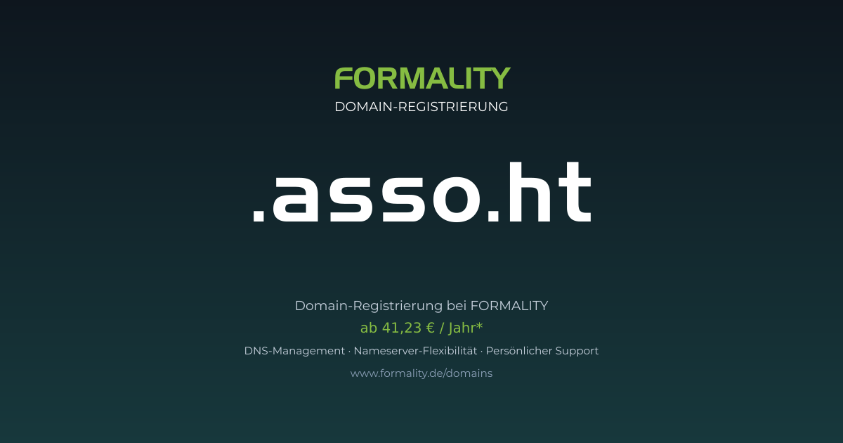 .asso.ht-Domain ab 41,23 € pro Jahr registrieren