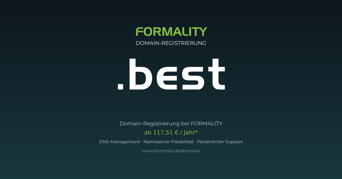.best-Domain prüfen & registrieren ab 117,51 €/Jahr | FORMALITY