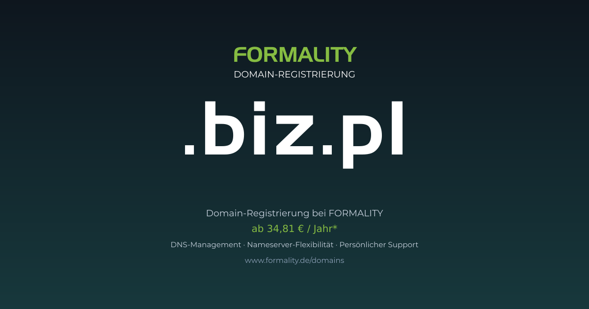 .biz.pl-Domain ab 34,81 € pro Jahr registrieren