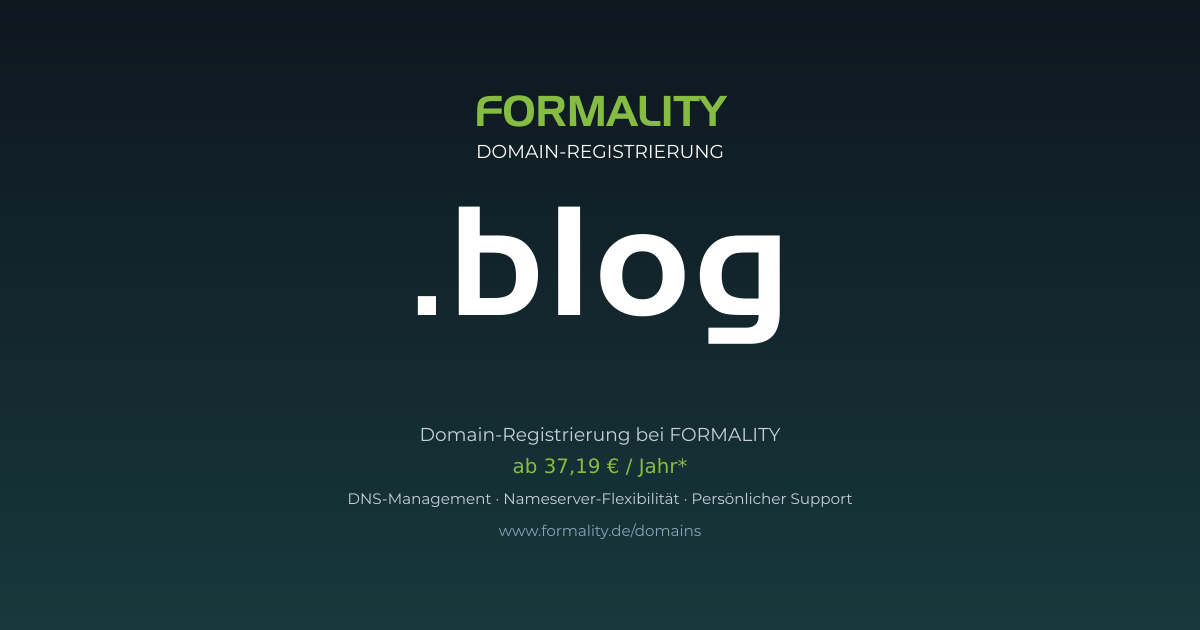 .blog-Domain ab 37,19 € pro Jahr registrieren