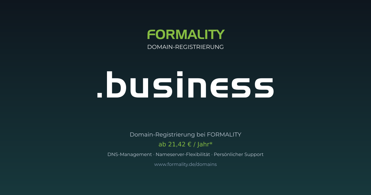 .business-Domain prüfen & registrieren ab 21,42 €/Jahr | FORMALITY