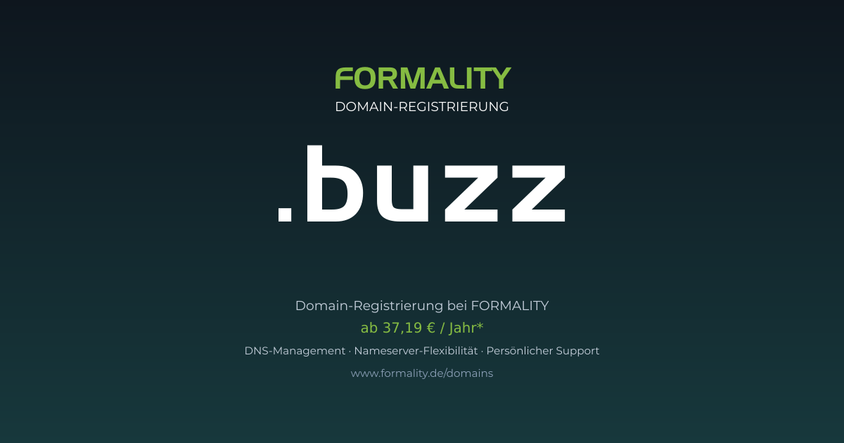 .buzz-Domain prüfen & registrieren ab 37,19 €/Jahr | FORMALITY
