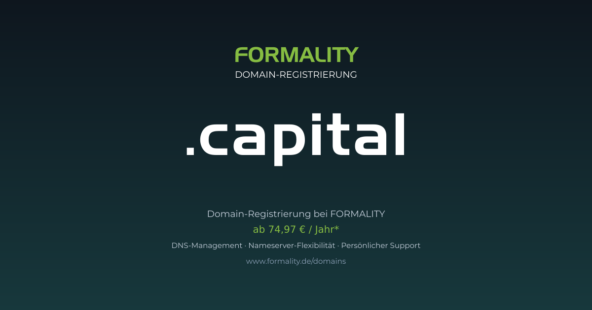.capital-Domain ab 74,97 € pro Jahr registrieren