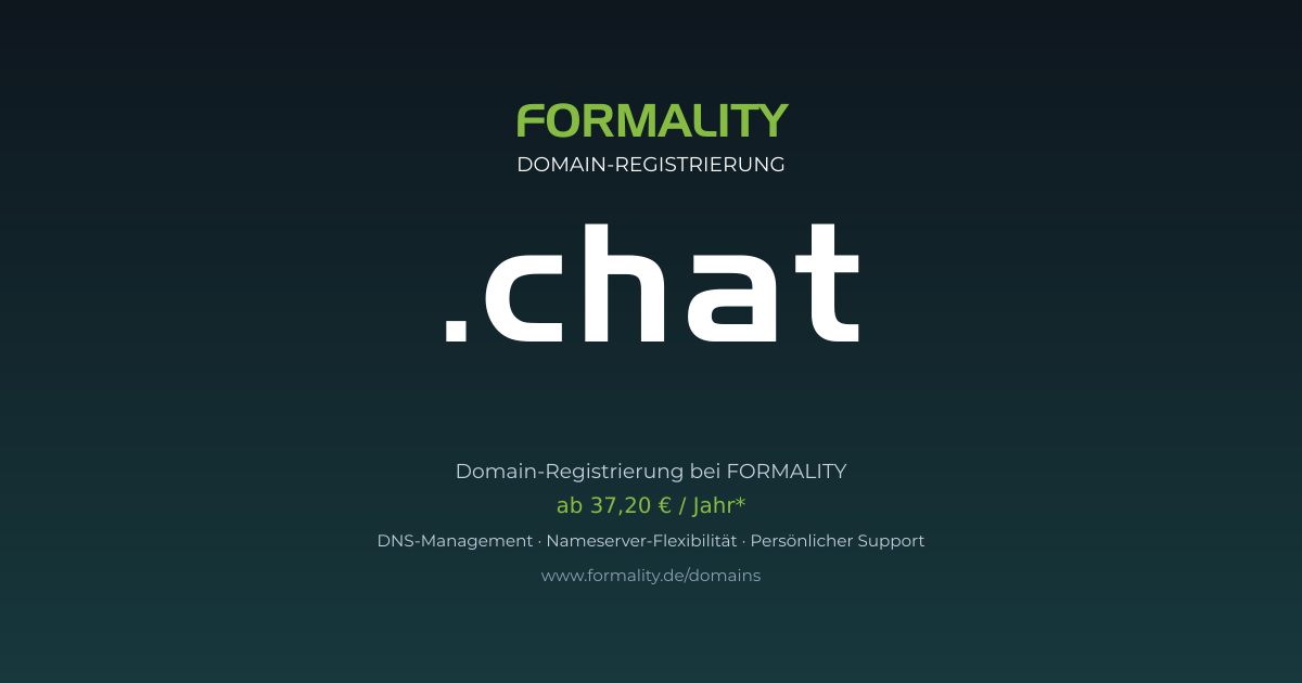 .chat-Domain ab 37,20 € pro Jahr registrieren