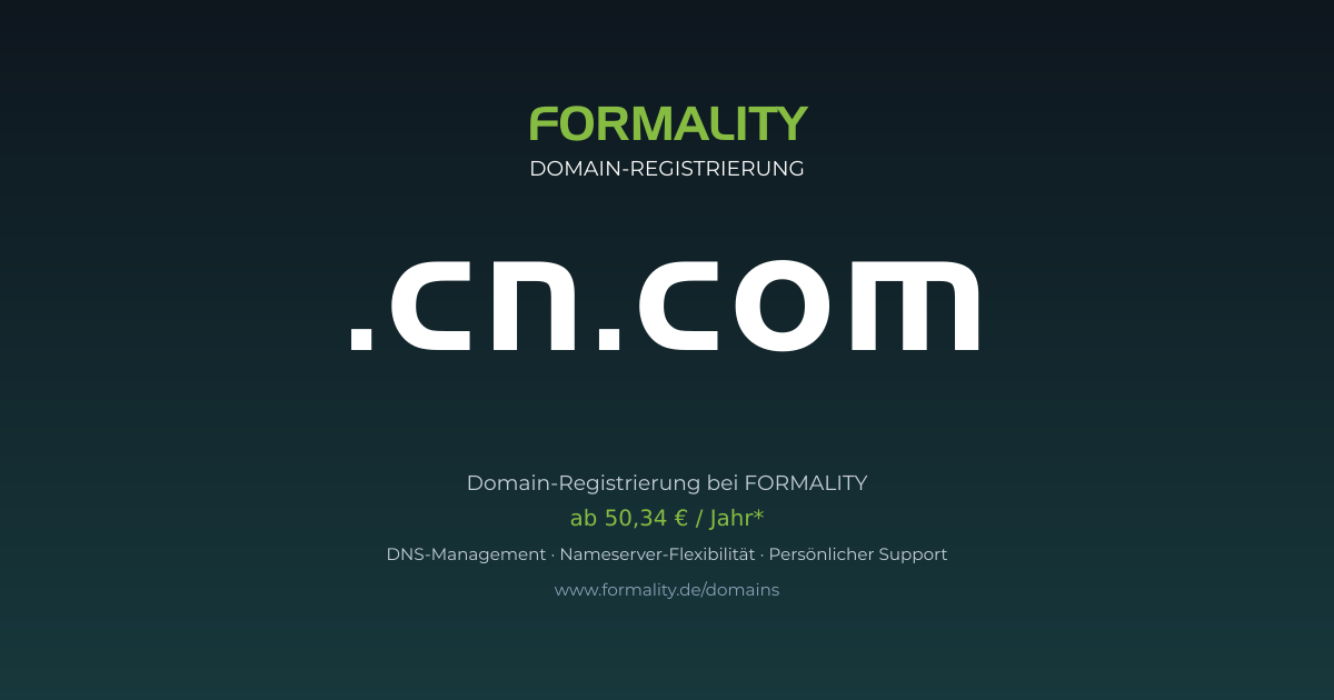 .cn.com-Domain ab 50,34 € pro Jahr registrieren