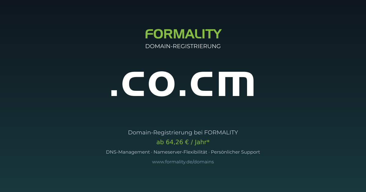 .co.cm-Domain ab 64,26 € pro Jahr registrieren