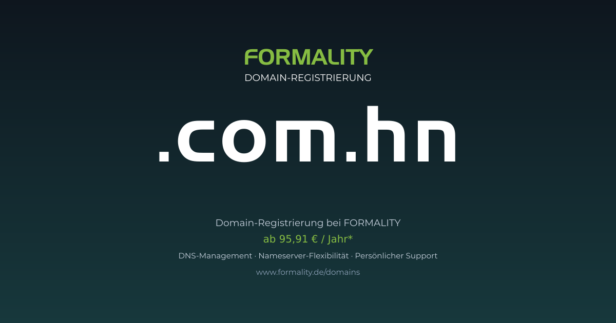 .com.hn-Domain ab 95,91 € pro Jahr registrieren