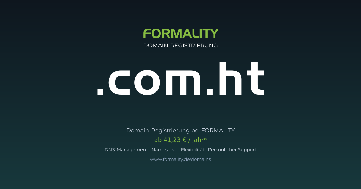 .com.ht-Domain ab 41,23 € pro Jahr registrieren