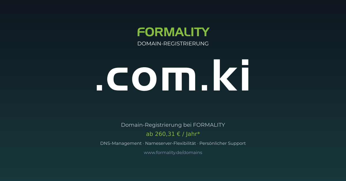 .com.ki-Domain ab 260,31 € pro Jahr registrieren