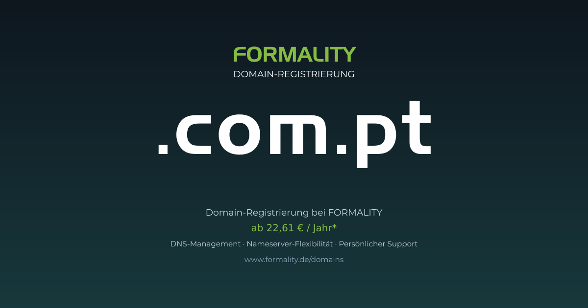 .com.pt-Domain ab 22,61 € pro Jahr registrieren