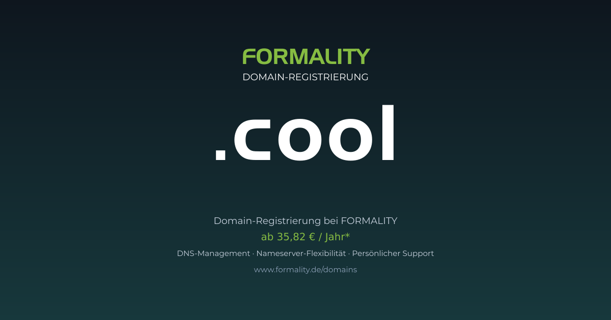 .cool-Domain ab 35,82 € pro Jahr registrieren