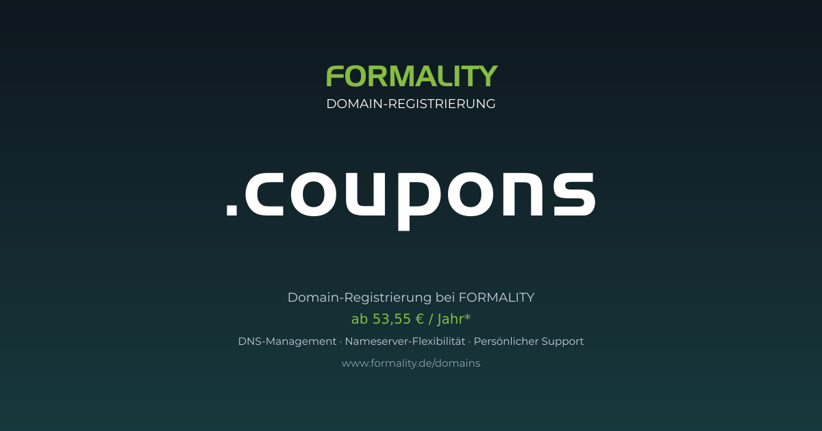 .coupons-Domain prüfen & registrieren ab 53,55 €/Jahr | FORMALITY