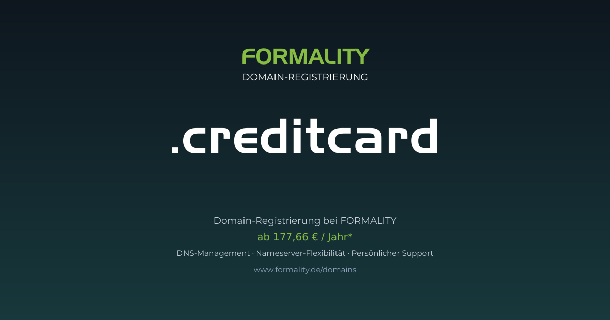 .creditcard-Domain ab 177,66 € pro Jahr registrieren