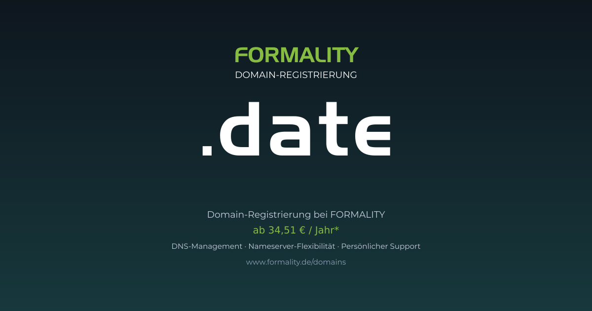 .date-Domain ab 34,51 € pro Jahr registrieren
