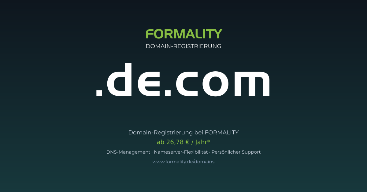 .de.com-Domain ab 26,78 € pro Jahr registrieren