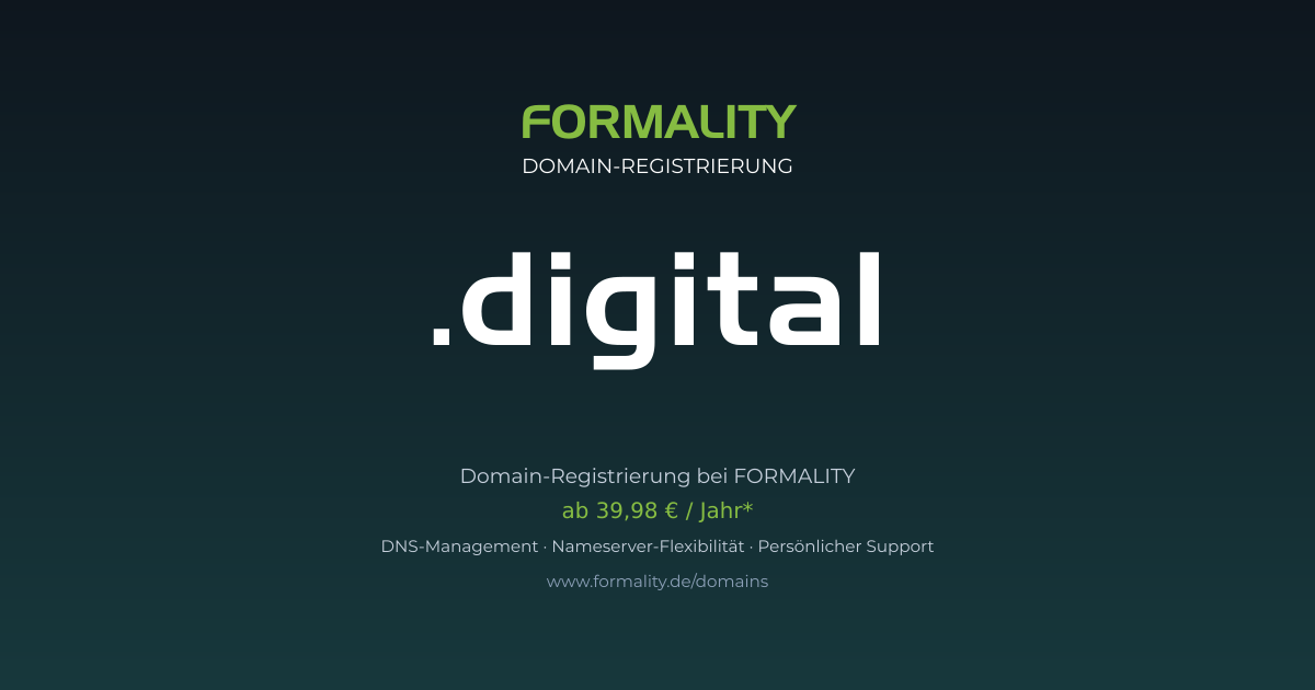 .digital-Domain prüfen & registrieren ab 39,98 €/Jahr | FORMALITY