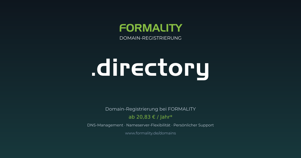 .directory-Domain ab 20,83 € pro Jahr registrieren