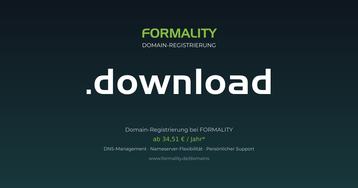 .download-Domain ab 34,51 € pro Jahr registrieren