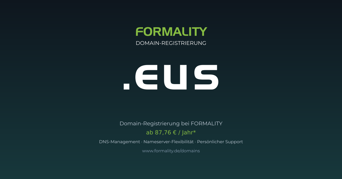 .eus-Domain ab 87,76 € pro Jahr registrieren