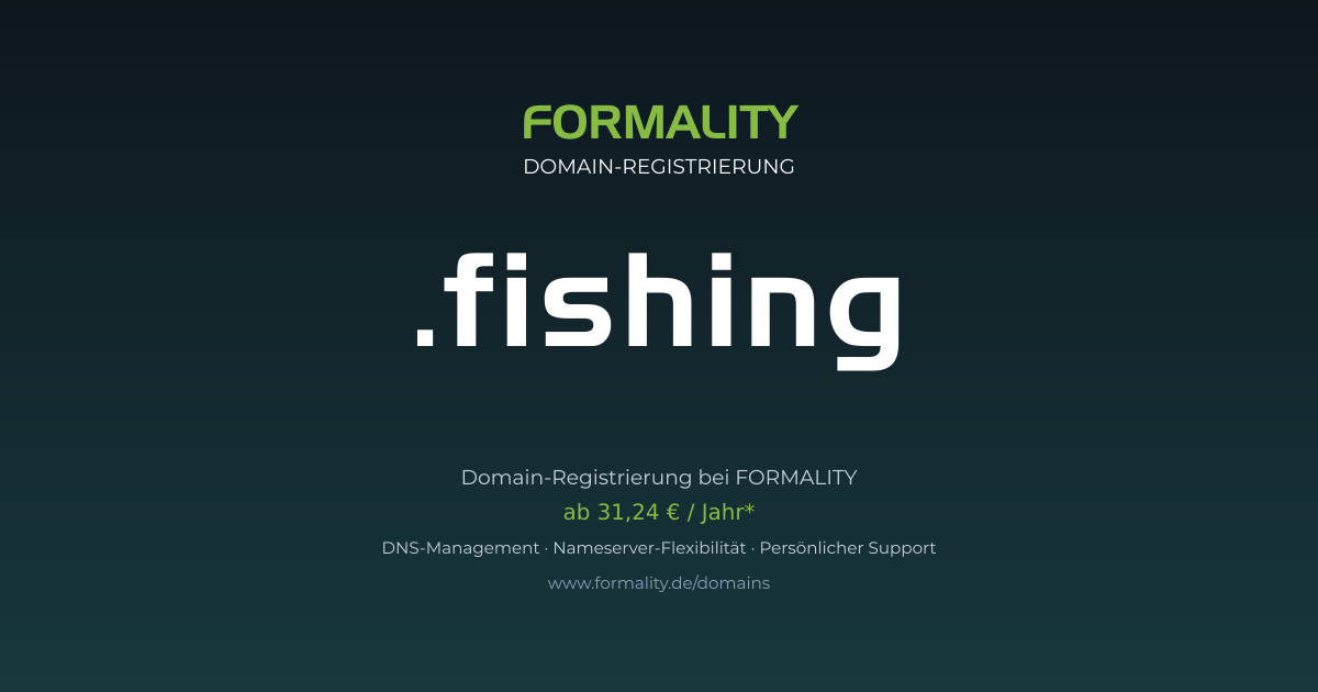 .fishing-Domain prüfen & registrieren ab 31,24 €/Jahr | FORMALITY