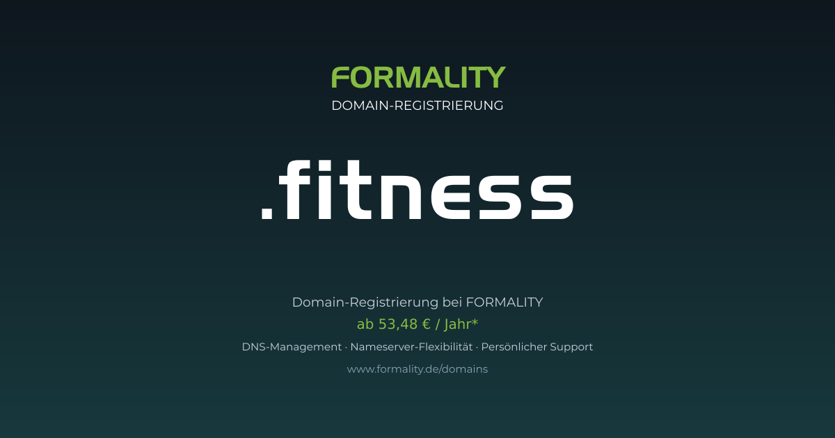.fitness-Domain ab 53,48 € pro Jahr registrieren