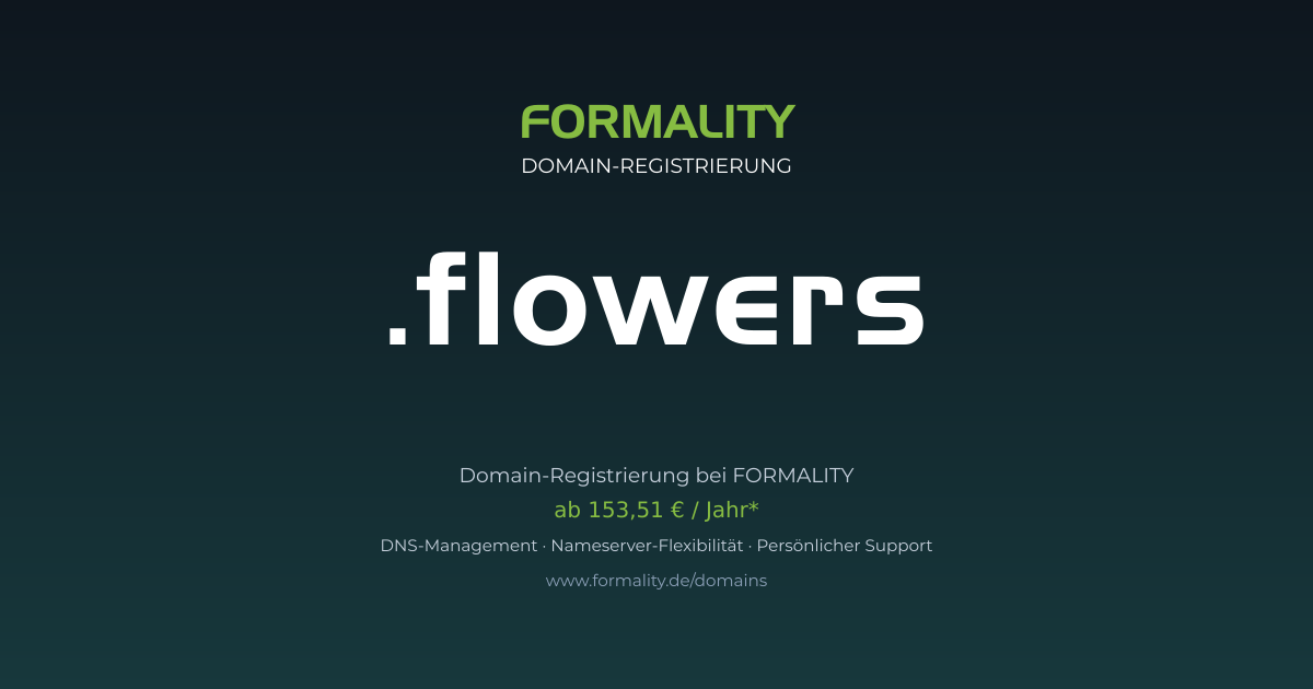 .flowers-Domain ab 153,51 € pro Jahr registrieren