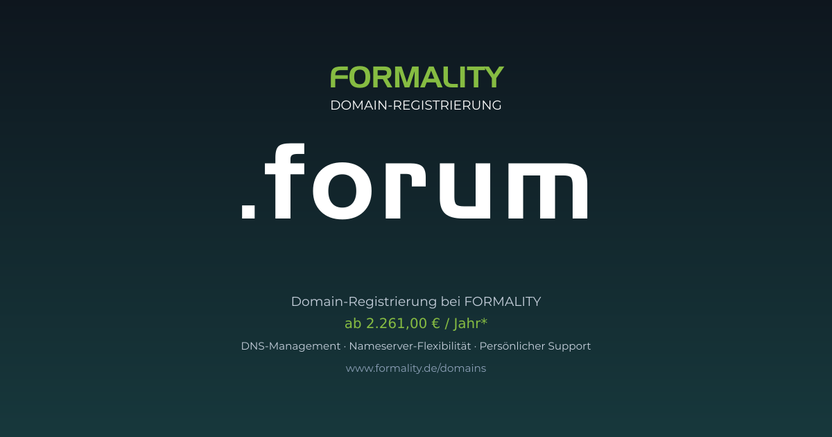 .forum-Domain prüfen & registrieren ab 2261,00 €/Jahr | FORMALITY