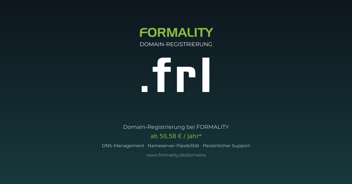 .frl-Domain prüfen & registrieren ab 50,58 €/Jahr | FORMALITY