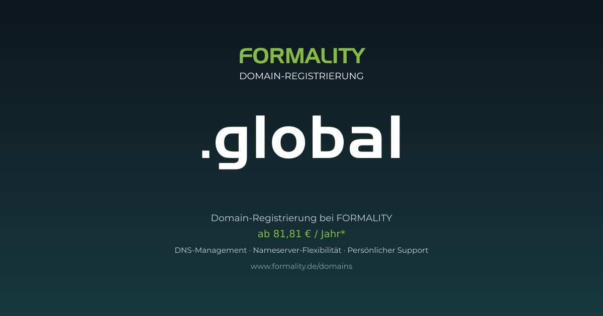 .global-Domain ab 81,81 € pro Jahr registrieren