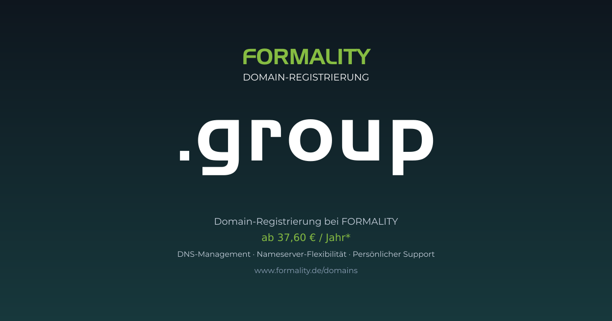 .group-Domain ab 37,60 € pro Jahr registrieren