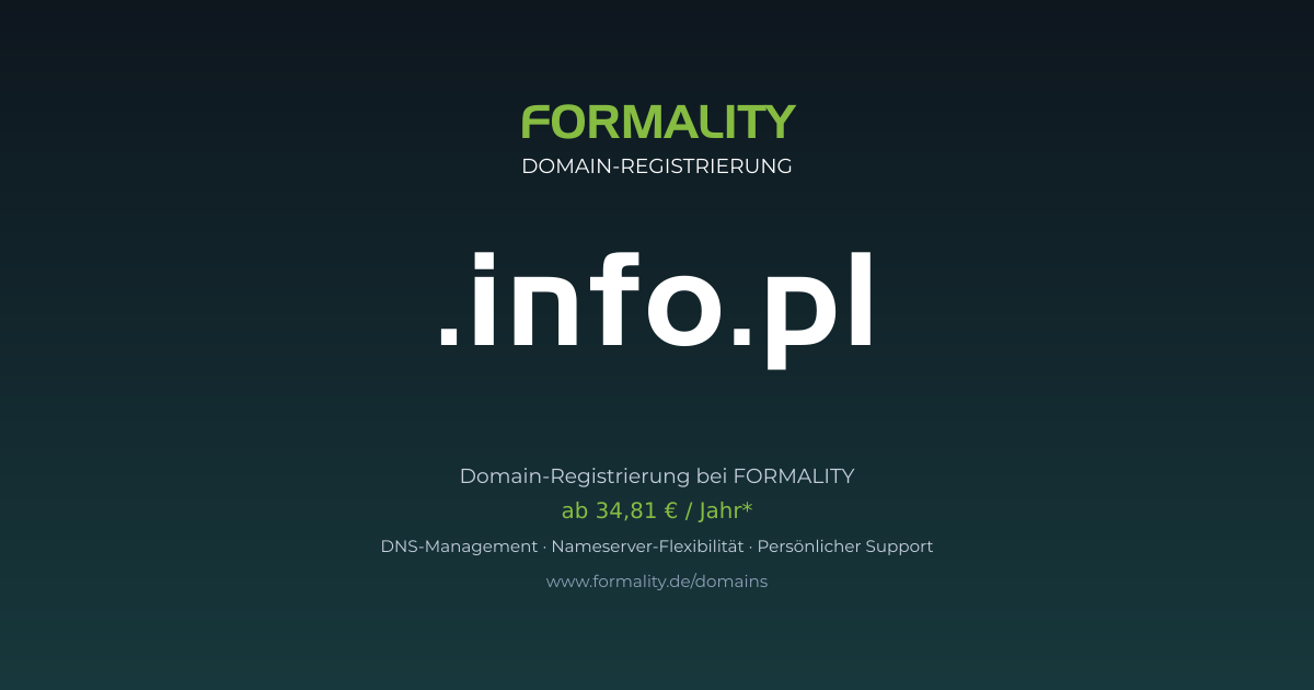 .info.pl-Domain ab 34,81 € pro Jahr registrieren