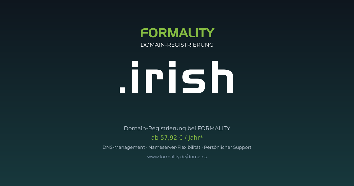 .irish-Domain ab 57,92 € pro Jahr registrieren