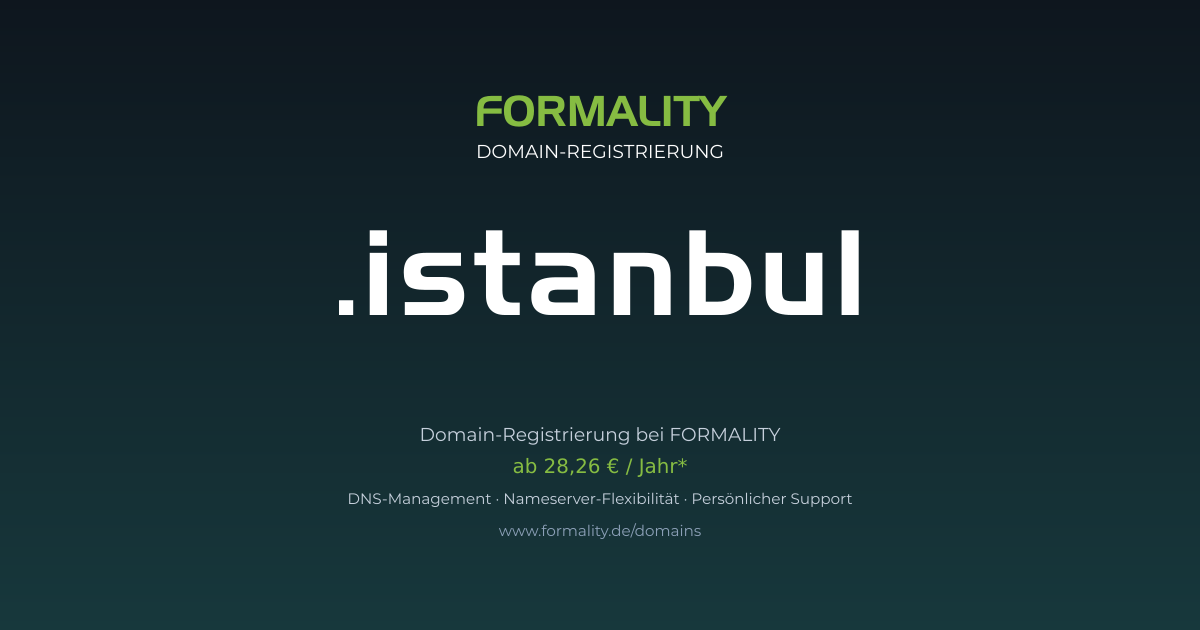 .istanbul-Domain ab 28,26 € pro Jahr registrieren