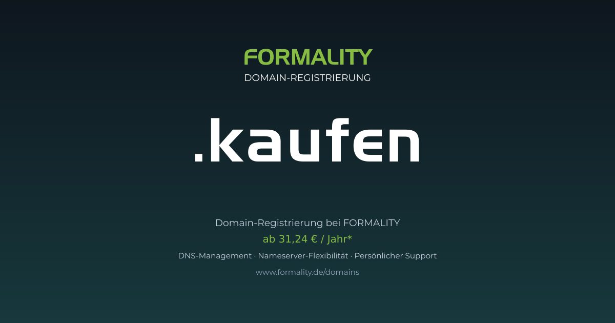 .kaufen-Domain ab 31,24 € pro Jahr registrieren