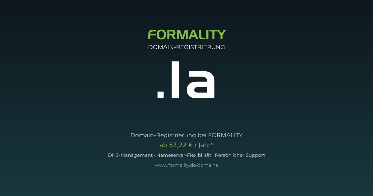 .la-Domain ab 52,22 € pro Jahr registrieren