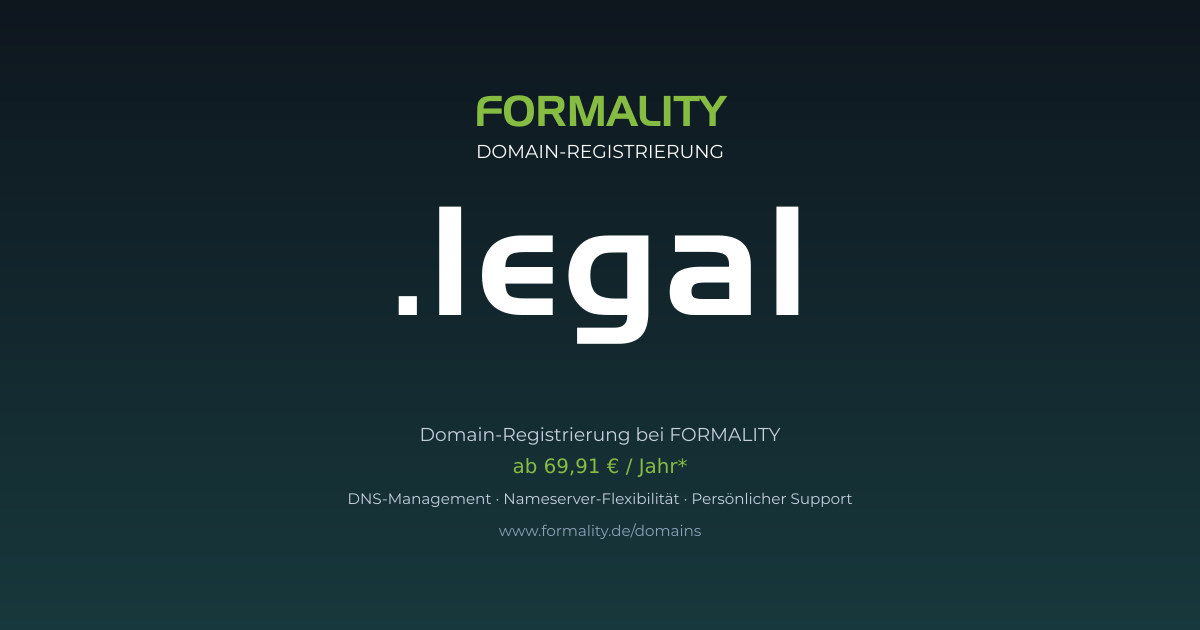 .legal-Domain ab 69,91 € pro Jahr registrieren
