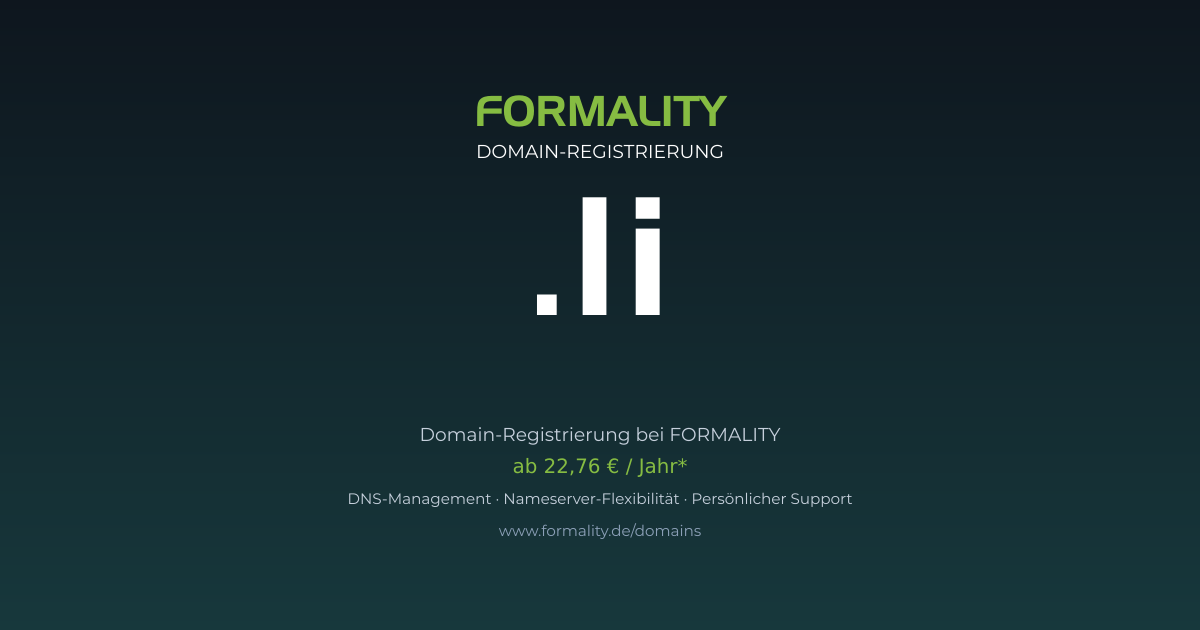 .li-Domain prüfen & registrieren ab 22,76 €/Jahr | FORMALITY