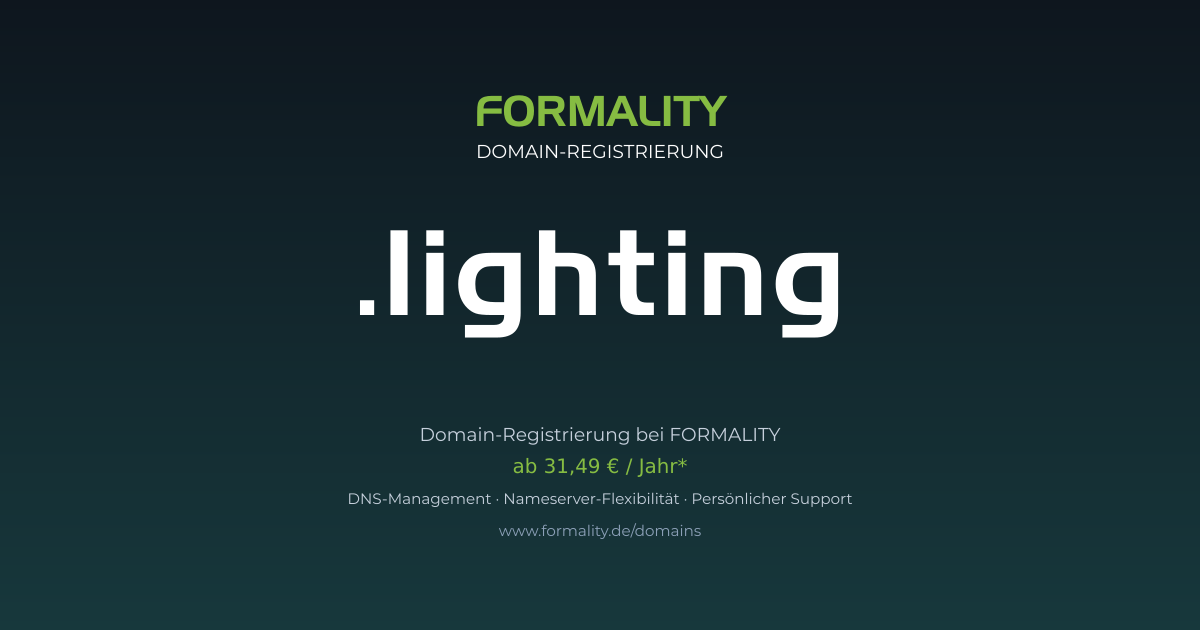.lighting-Domain prüfen & registrieren ab 31,49 €/Jahr | FORMALITY