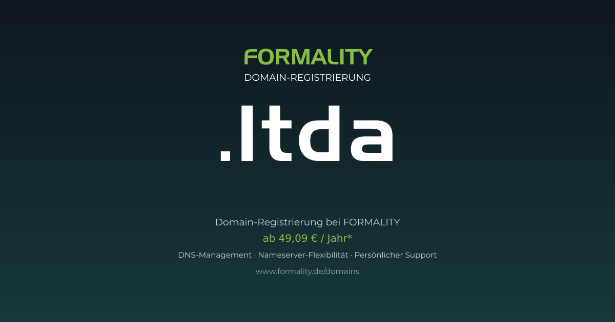 .ltda-Domain prüfen & registrieren ab 49,09 €/Jahr | FORMALITY