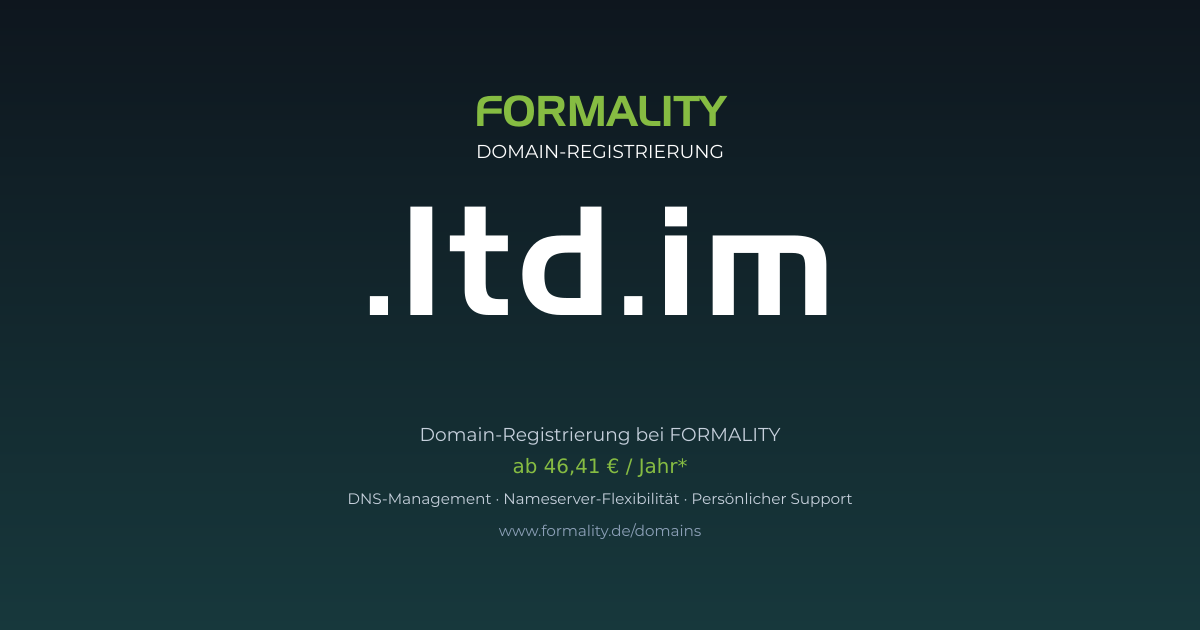 .ltd.im-Domain ab 46,41 € pro Jahr registrieren