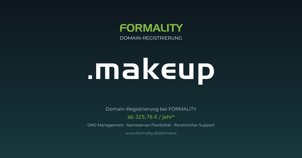.makeup-Domain ab 325,76 € pro Jahr registrieren