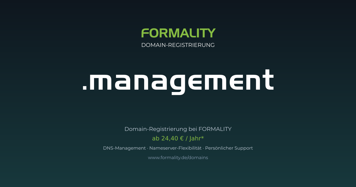 .management-Domain ab 24,40 € pro Jahr registrieren