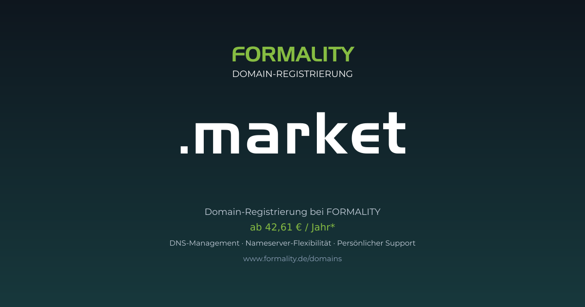 .market-Domain prüfen & registrieren ab 42,61 €/Jahr | FORMALITY