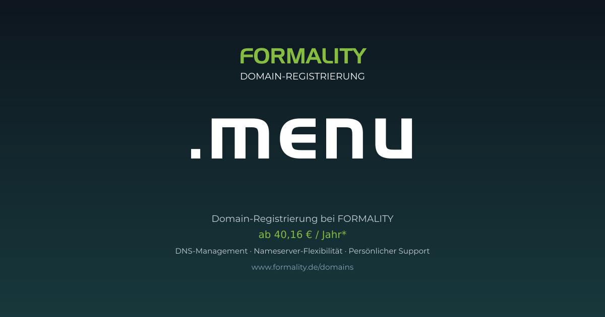 .menu-Domain prüfen & registrieren ab 40,16 €/Jahr | FORMALITY