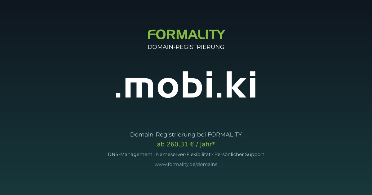 .mobi.ki-Domain ab 260,31 € pro Jahr registrieren