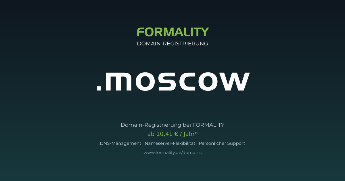 .moscow-Domain ab 10,41 € pro Jahr registrieren