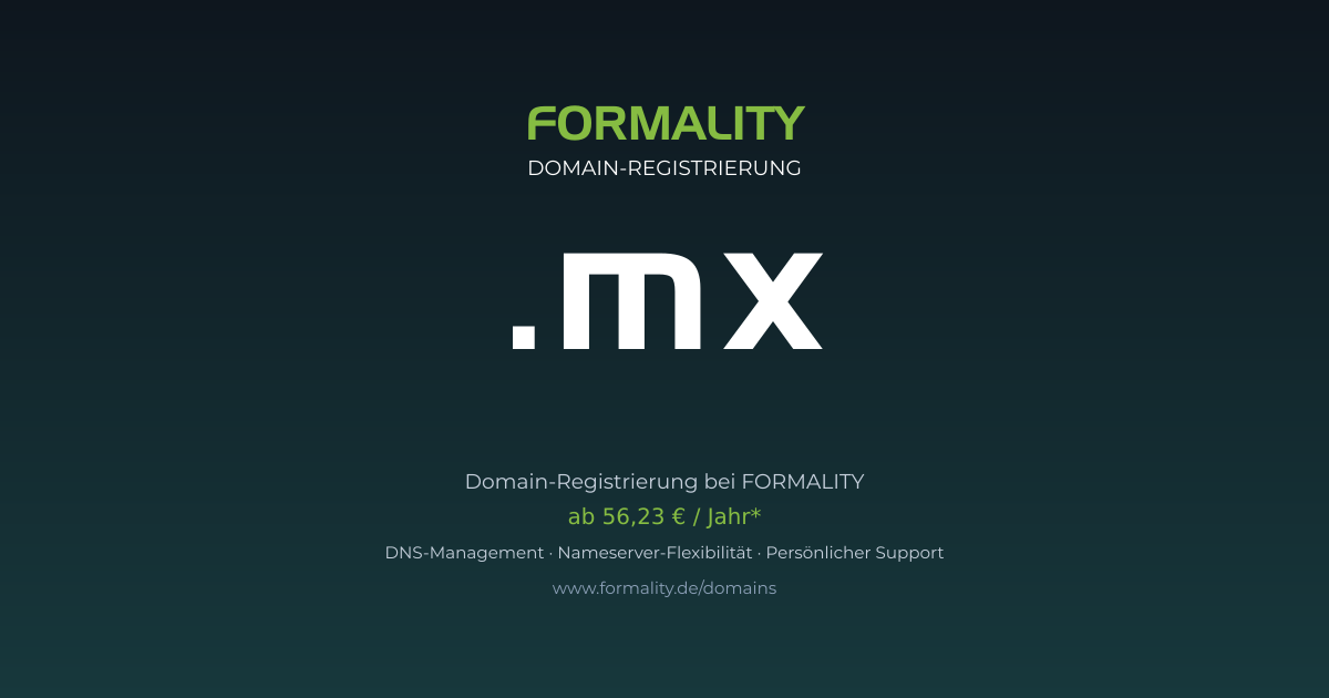 .mx-Domain ab 56,23 € pro Jahr registrieren