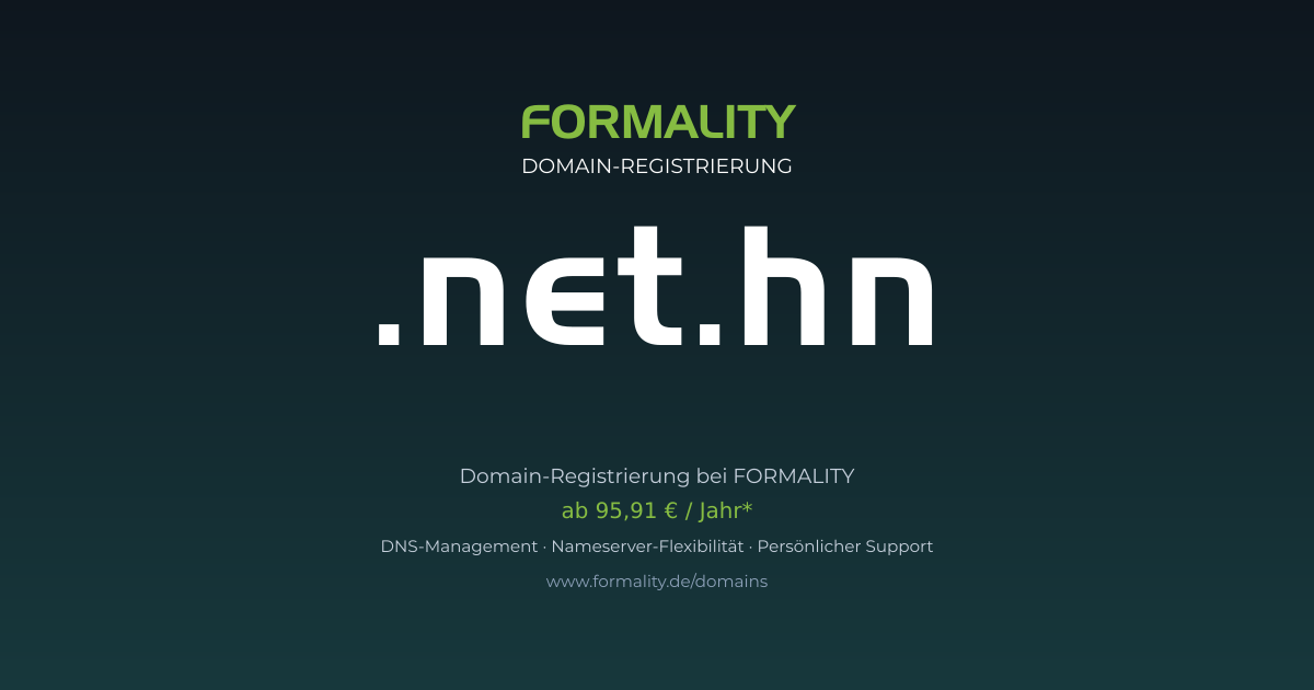 .net.hn-Domain ab 95,91 € pro Jahr registrieren